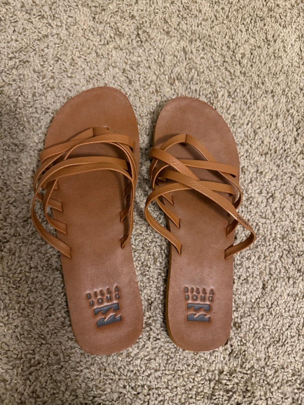 Billabong Tan Multi-Strap Slide Sandals